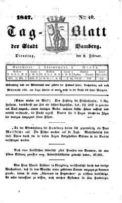 Tag-Blatt der Stadt Bamberg (Bamberger Tagblatt) Dienstag 9. Februar 1847