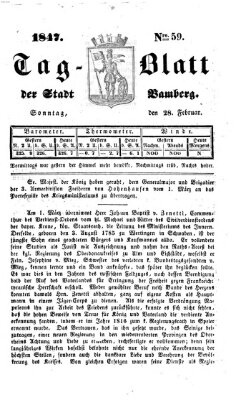 Tag-Blatt der Stadt Bamberg (Bamberger Tagblatt) Sonntag 28. Februar 1847