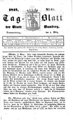 Tag-Blatt der Stadt Bamberg (Bamberger Tagblatt) Donnerstag 4. März 1847