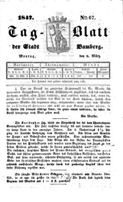 Tag-Blatt der Stadt Bamberg (Bamberger Tagblatt) Montag 8. März 1847