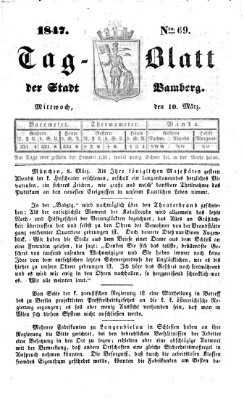 Tag-Blatt der Stadt Bamberg (Bamberger Tagblatt) Mittwoch 10. März 1847