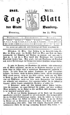 Tag-Blatt der Stadt Bamberg (Bamberger Tagblatt) Sonntag 14. März 1847