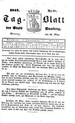 Tag-Blatt der Stadt Bamberg (Bamberger Tagblatt) Montag 29. März 1847