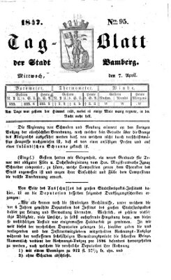 Tag-Blatt der Stadt Bamberg (Bamberger Tagblatt) Mittwoch 7. April 1847