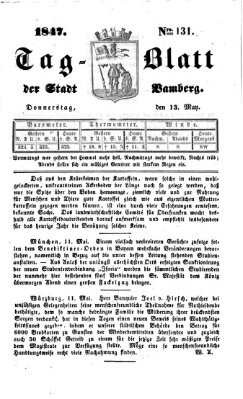 Tag-Blatt der Stadt Bamberg (Bamberger Tagblatt) Donnerstag 13. Mai 1847