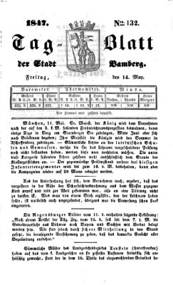 Tag-Blatt der Stadt Bamberg (Bamberger Tagblatt) Freitag 14. Mai 1847