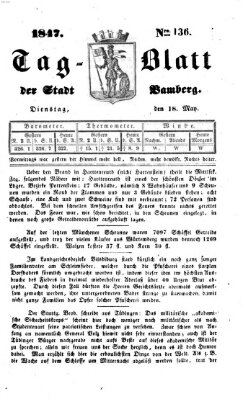 Tag-Blatt der Stadt Bamberg (Bamberger Tagblatt) Dienstag 18. Mai 1847