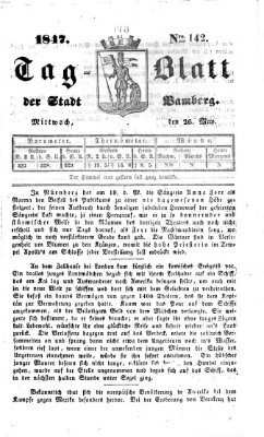 Tag-Blatt der Stadt Bamberg (Bamberger Tagblatt) Mittwoch 26. Mai 1847