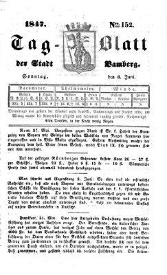 Tag-Blatt der Stadt Bamberg (Bamberger Tagblatt) Sonntag 6. Juni 1847