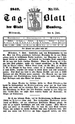 Tag-Blatt der Stadt Bamberg (Bamberger Tagblatt) Mittwoch 9. Juni 1847