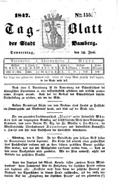 Tag-Blatt der Stadt Bamberg (Bamberger Tagblatt) Donnerstag 10. Juni 1847