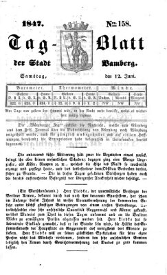 Tag-Blatt der Stadt Bamberg (Bamberger Tagblatt) Samstag 12. Juni 1847