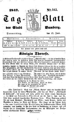 Tag-Blatt der Stadt Bamberg (Bamberger Tagblatt) Donnerstag 17. Juni 1847