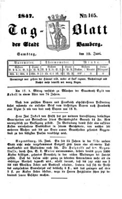 Tag-Blatt der Stadt Bamberg (Bamberger Tagblatt) Samstag 19. Juni 1847