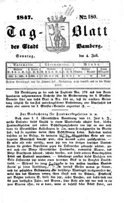 Tag-Blatt der Stadt Bamberg (Bamberger Tagblatt) Sonntag 4. Juli 1847