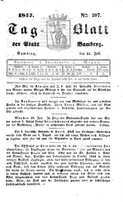 Tag-Blatt der Stadt Bamberg (Bamberger Tagblatt) Samstag 31. Juli 1847