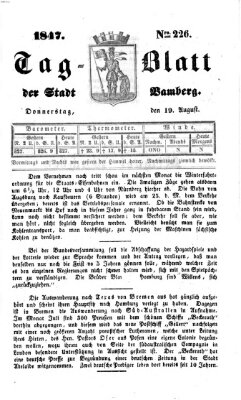 Tag-Blatt der Stadt Bamberg (Bamberger Tagblatt) Donnerstag 19. August 1847