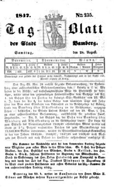 Tag-Blatt der Stadt Bamberg (Bamberger Tagblatt) Samstag 28. August 1847