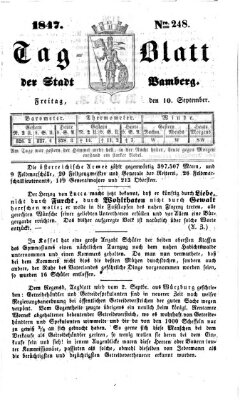 Tag-Blatt der Stadt Bamberg (Bamberger Tagblatt) Freitag 10. September 1847