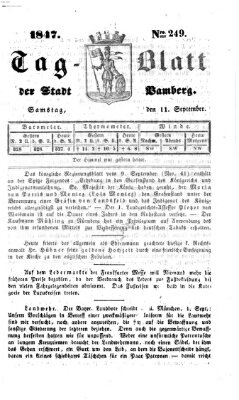 Tag-Blatt der Stadt Bamberg (Bamberger Tagblatt) Samstag 11. September 1847