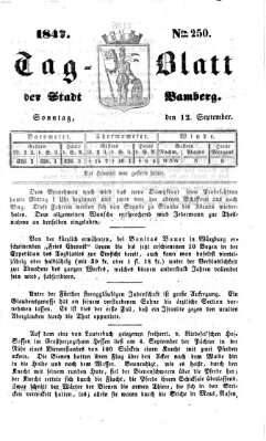 Tag-Blatt der Stadt Bamberg (Bamberger Tagblatt) Sonntag 12. September 1847