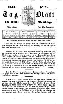 Tag-Blatt der Stadt Bamberg (Bamberger Tagblatt) Sonntag 26. September 1847