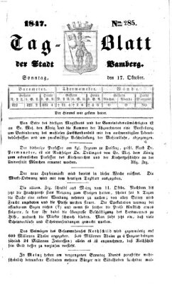 Tag-Blatt der Stadt Bamberg (Bamberger Tagblatt) Sonntag 17. Oktober 1847