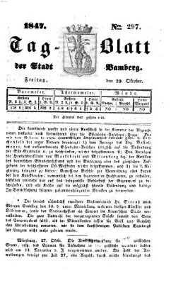 Tag-Blatt der Stadt Bamberg (Bamberger Tagblatt) Freitag 29. Oktober 1847