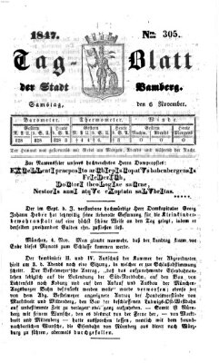 Tag-Blatt der Stadt Bamberg (Bamberger Tagblatt) Samstag 6. November 1847