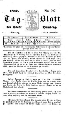 Tag-Blatt der Stadt Bamberg (Bamberger Tagblatt) Montag 8. November 1847