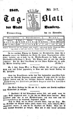 Tag-Blatt der Stadt Bamberg (Bamberger Tagblatt) Donnerstag 18. November 1847