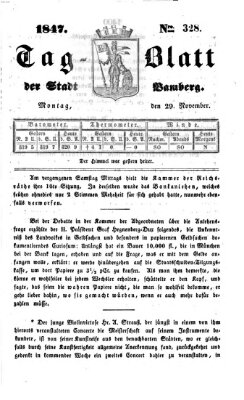 Tag-Blatt der Stadt Bamberg (Bamberger Tagblatt) Montag 29. November 1847