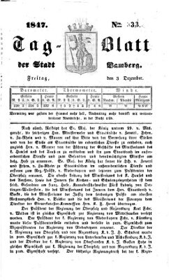 Tag-Blatt der Stadt Bamberg (Bamberger Tagblatt) Freitag 3. Dezember 1847