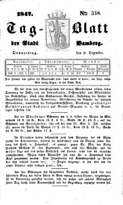 Tag-Blatt der Stadt Bamberg (Bamberger Tagblatt) Donnerstag 9. Dezember 1847