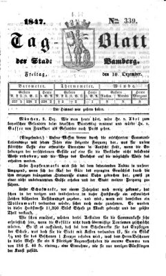 Tag-Blatt der Stadt Bamberg (Bamberger Tagblatt) Freitag 10. Dezember 1847