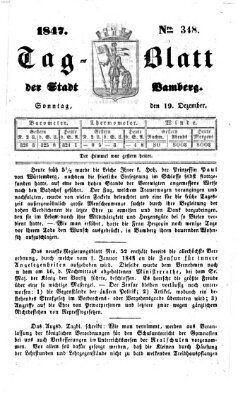 Tag-Blatt der Stadt Bamberg (Bamberger Tagblatt) Sonntag 19. Dezember 1847