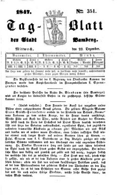 Tag-Blatt der Stadt Bamberg (Bamberger Tagblatt) Mittwoch 22. Dezember 1847