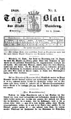 Tag-Blatt der Stadt Bamberg (Bamberger Tagblatt) Sonntag 2. Januar 1848