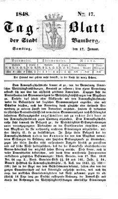 Tag-Blatt der Stadt Bamberg (Bamberger Tagblatt) Montag 17. Januar 1848