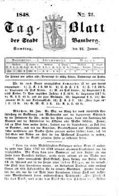 Tag-Blatt der Stadt Bamberg (Bamberger Tagblatt) Samstag 22. Januar 1848