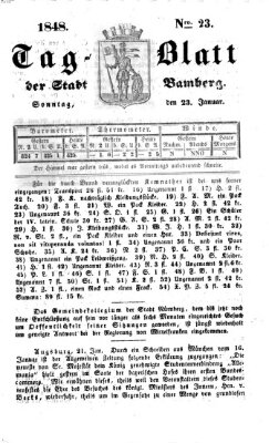 Tag-Blatt der Stadt Bamberg (Bamberger Tagblatt) Sonntag 23. Januar 1848