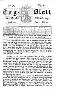 Tag-Blatt der Stadt Bamberg (Bamberger Tagblatt) Freitag 11. Februar 1848