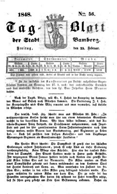 Tag-Blatt der Stadt Bamberg (Bamberger Tagblatt) Freitag 25. Februar 1848