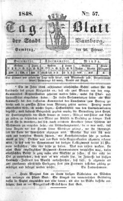 Tag-Blatt der Stadt Bamberg (Bamberger Tagblatt) Samstag 26. Februar 1848