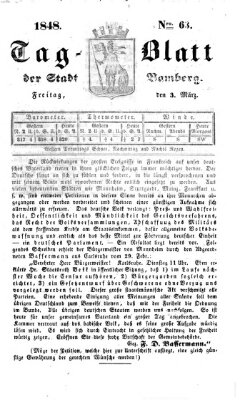 Tag-Blatt der Stadt Bamberg (Bamberger Tagblatt) Freitag 3. März 1848