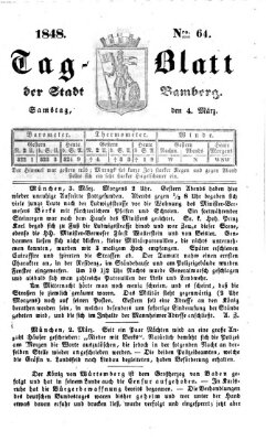Tag-Blatt der Stadt Bamberg (Bamberger Tagblatt) Samstag 4. März 1848