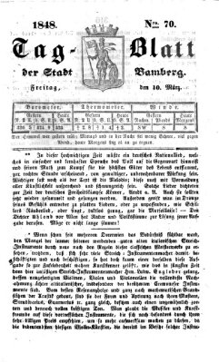 Tag-Blatt der Stadt Bamberg (Bamberger Tagblatt) Freitag 10. März 1848