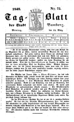 Tag-Blatt der Stadt Bamberg (Bamberger Tagblatt) Montag 13. März 1848