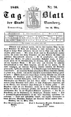 Tag-Blatt der Stadt Bamberg (Bamberger Tagblatt) Donnerstag 16. März 1848