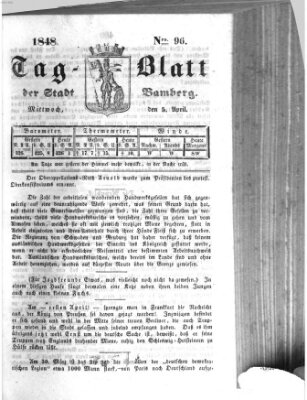 Tag-Blatt der Stadt Bamberg (Bamberger Tagblatt) Mittwoch 5. April 1848